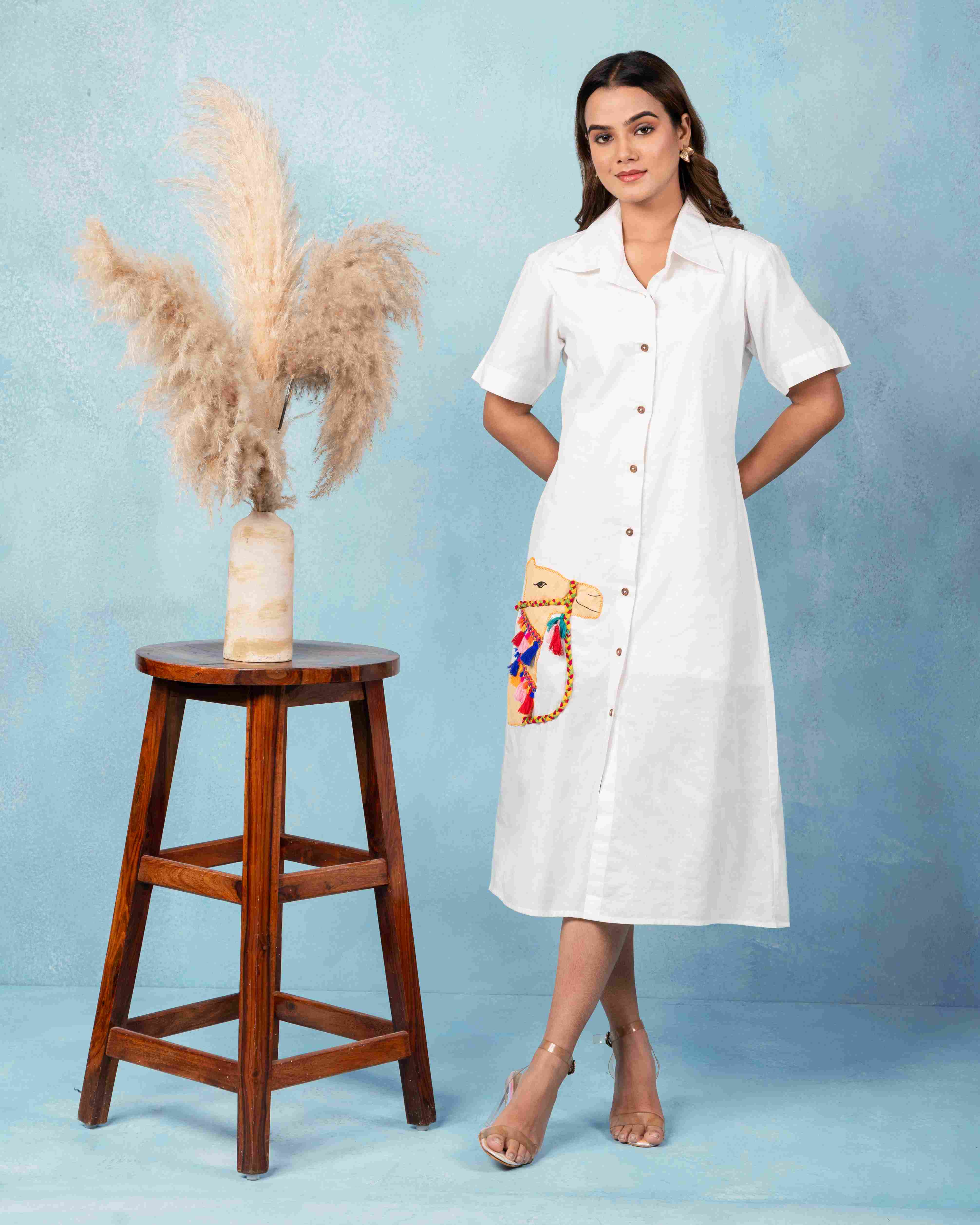 HAND-PAINTED COTTON SUMMER DRESS